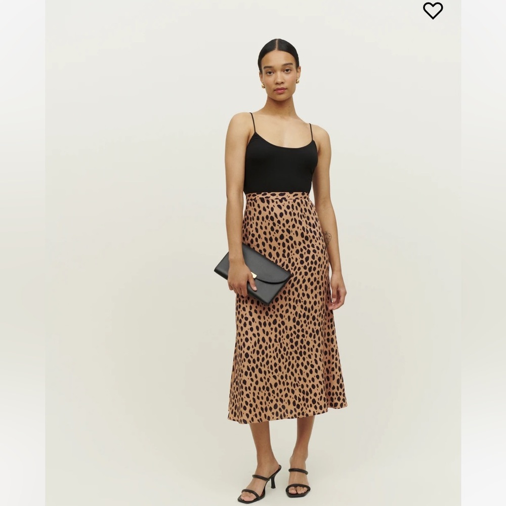Reformation “Bea” skirt bob cat print size 2